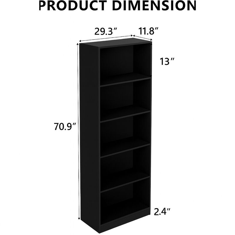 Zakcux 5-Tier Bookcase image number 7