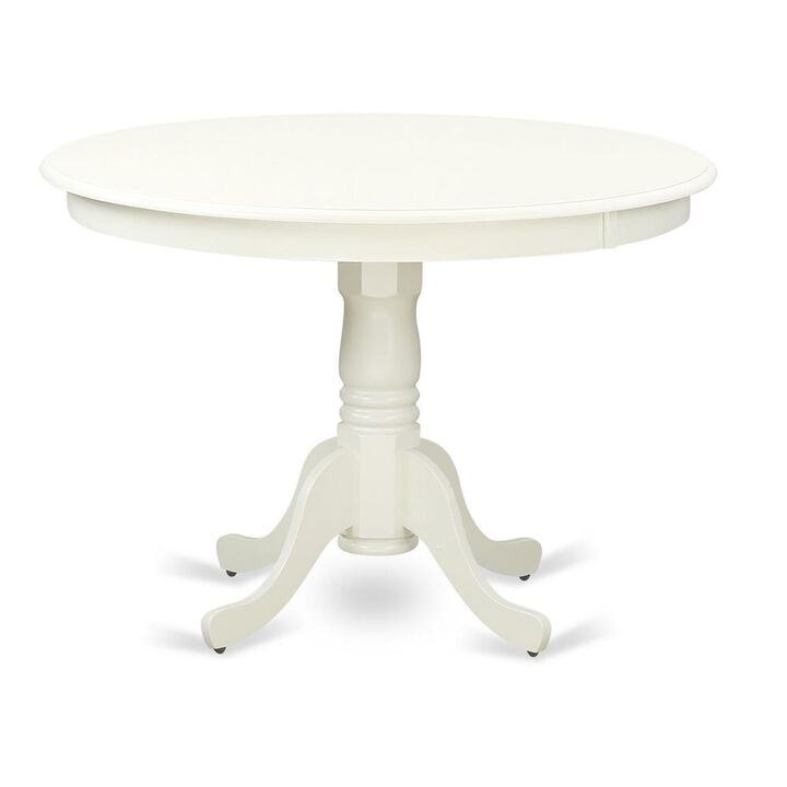 East West Furniture Hartland  Table  42  diameter  Round    Table  -Linen  White  Finish