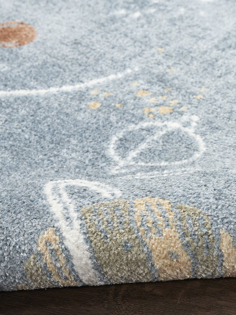 Astra Machine Washable ASW18 Turquoise/Multicolor 3'3" x 5' Rug