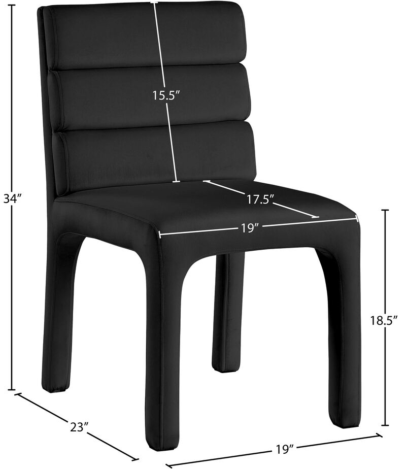 Meridian Furniture Kai Black Velvet Dining Chair, Set of 2 image number 7