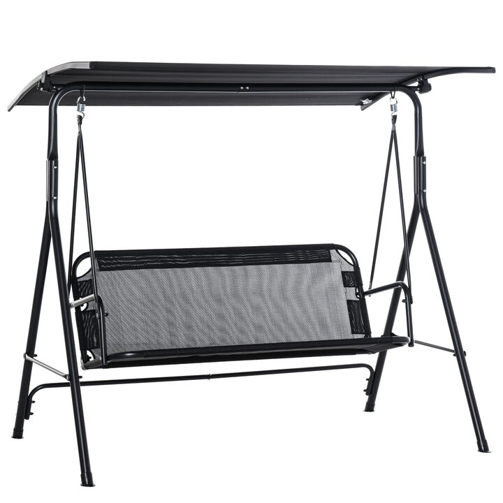 Hivvago 2-Seat Patio Swing with Adjustable Canopy