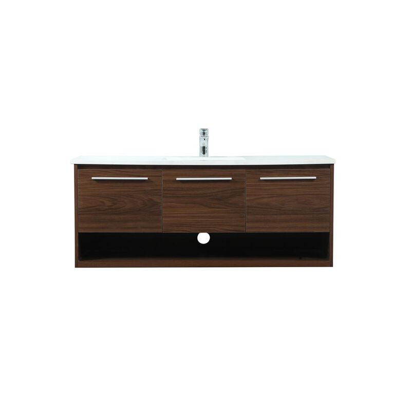 Elegant Kitchen and Bath 48 inch Single bathroom vanity in walnut