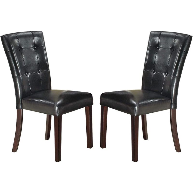 Streamdale Modern Faux Leather Tufted Parson Chairs (Set of 2) image number 9