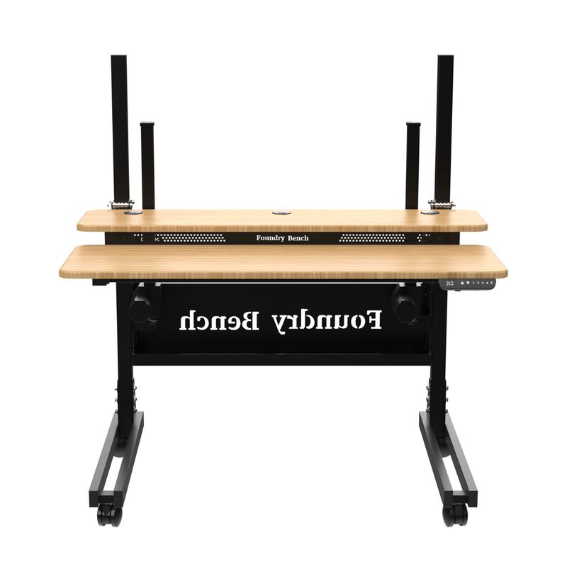 VersaDesk&reg; Foundry Bench&reg; Electric Portable Height Adjustable Standing Desk, 48&rdquo;W, Black/Bamboo image number 8