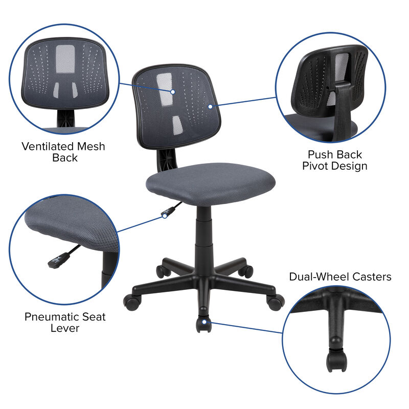 Flash Fundamentals Mid-Back Mesh Swivel Task Office Chair with Pivot Back image number 3