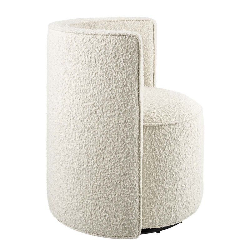 Della Boucle Fabric Swivel Chair White EEI-6223-IVO image number 2