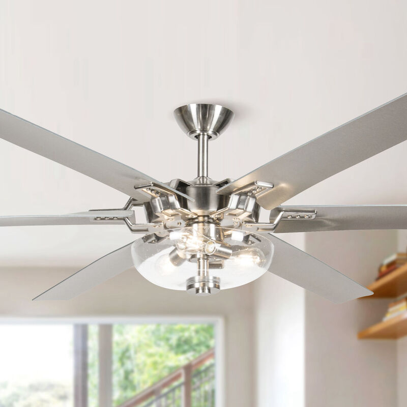 70 in. Modern Brushed Nickel DC Motor Ceiling Fan with Light and Remote