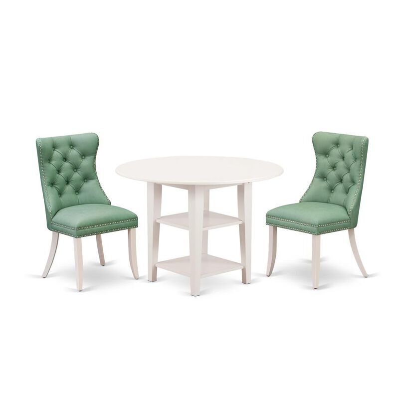 East West Furniture 3 Piece Dinette Set