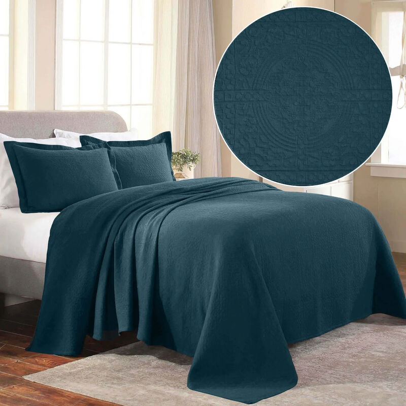 Lightweight Cotton Matelasse Bedspread and Shams Set for Bedroom image number 1