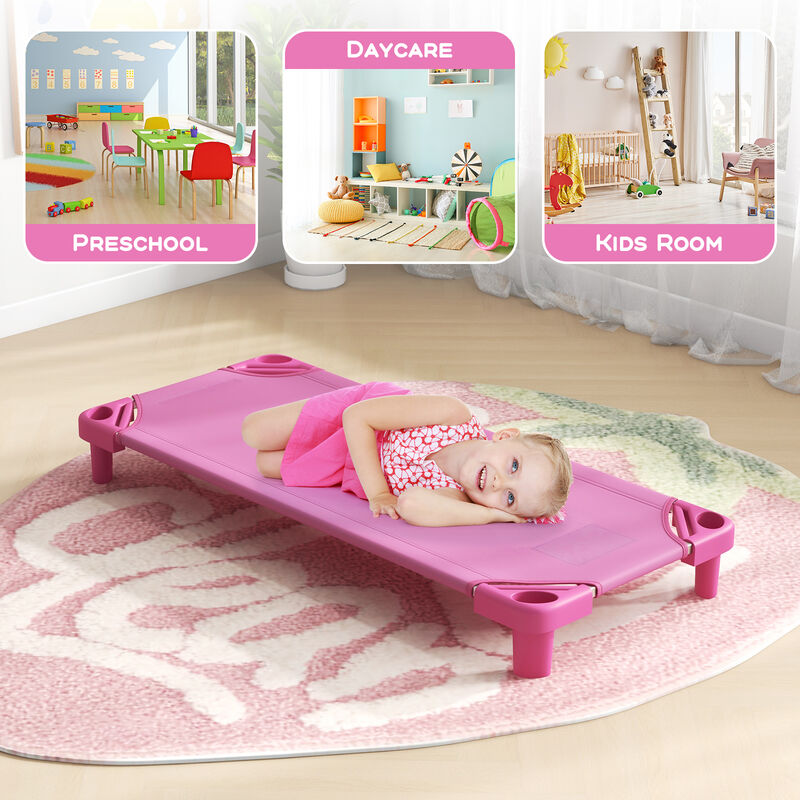Stackable Rest Cots for Toddlers Pack of 6 with Easy-Clean Oxford Fabric