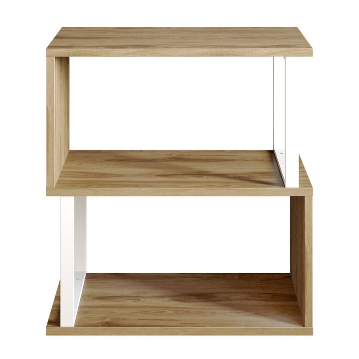 Decorotika Lima Side Table-White&Oud Oak