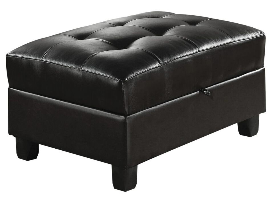 38" X 26" X 18" Espresso Bonded Leather Match Ottoman With Storage
