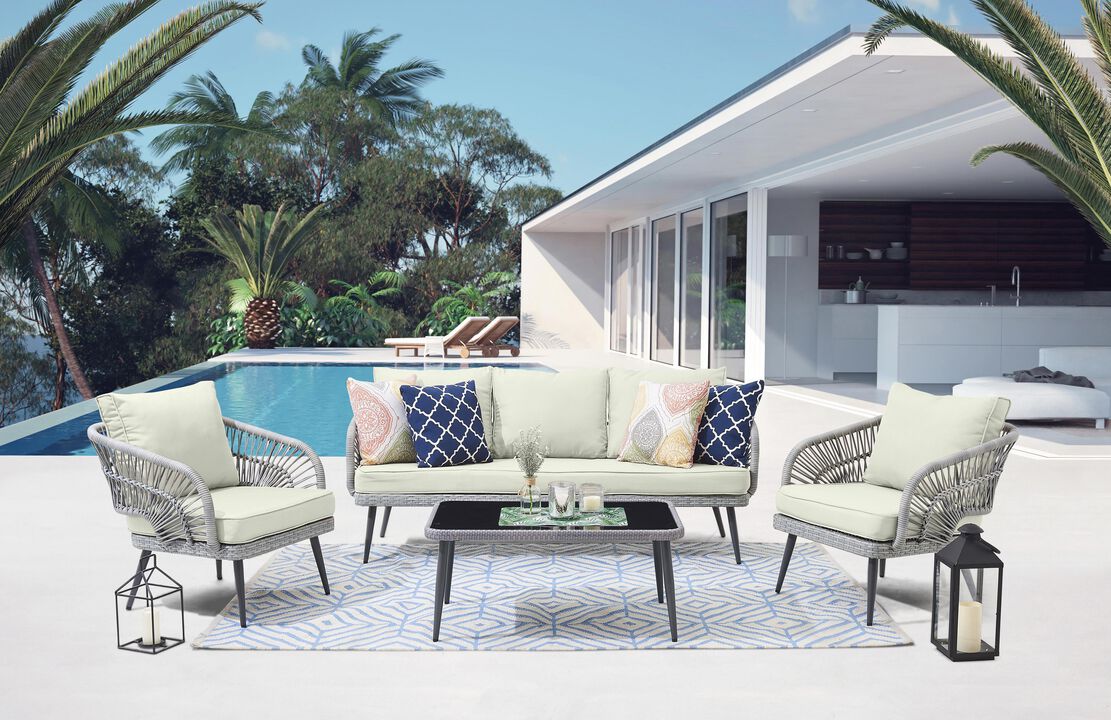 Riviera Cream Sofa Patio Set