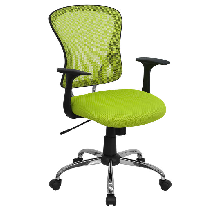 Alfred Mid-Back Dark Gray Mesh Swivel Task Office Chair with Chrome Base and Arms