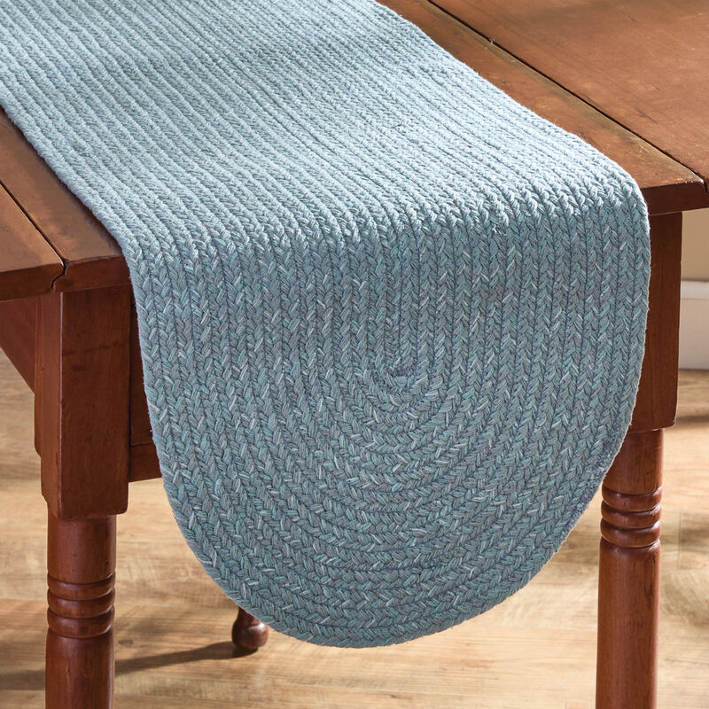 Park Designs Blue Spice Bin Braided Table Runner 15" X 36" image number 1