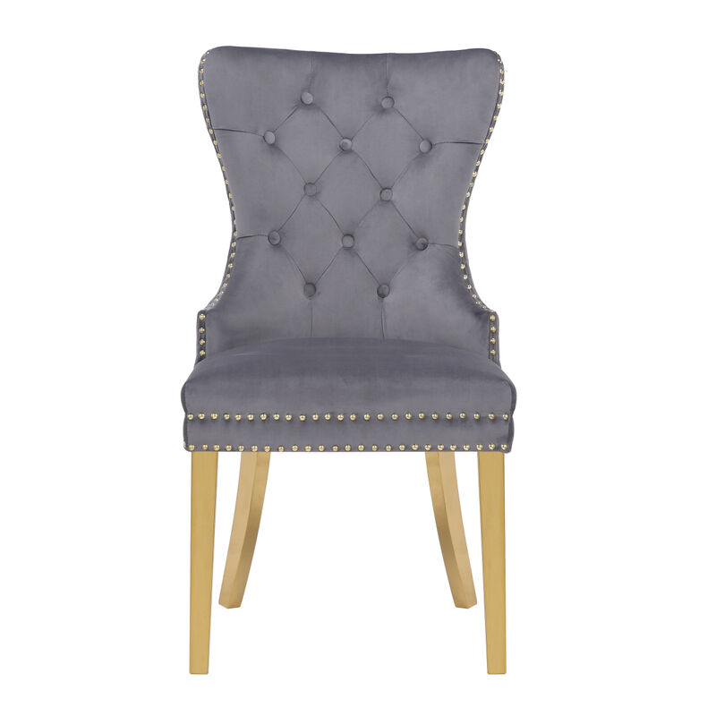 Simba 2 Piece Dining Chair Finish with Velvet Fabric