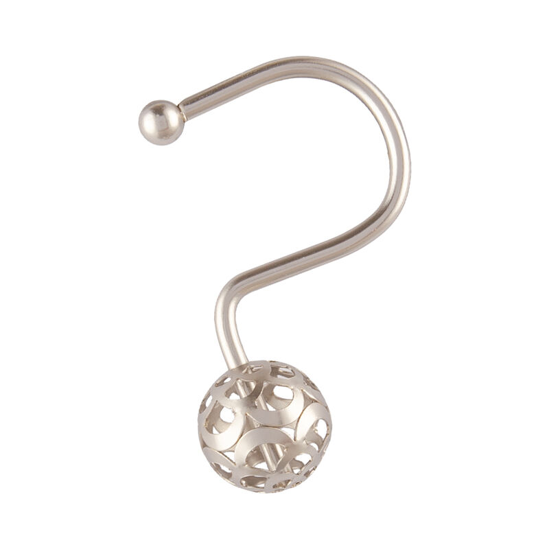 Utopia Alley Rust-Resistant Metal Shower Curtain Hooks with Hollow Ball Design, Shower Hooks Hangers for Bathroom, Kitchen Utensils, Curtains, Clothing, Towels etc - Set of 12 image number 0