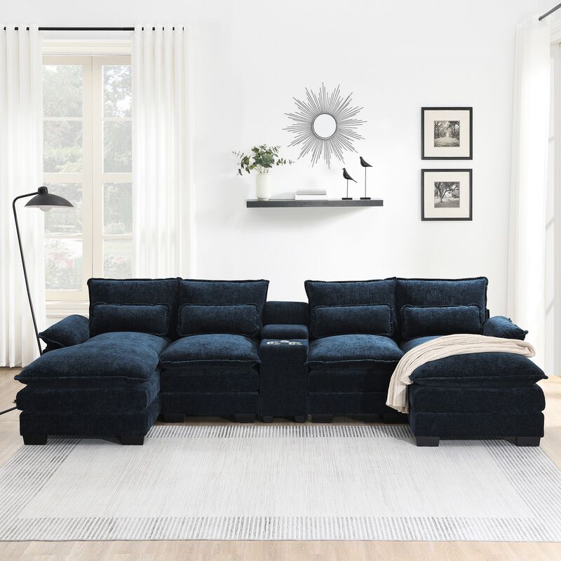 Bimkom U-Shaped Chenille Sectional Sofa image number 1