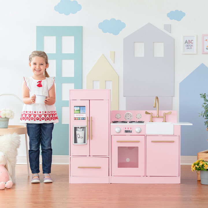 Teamson Kids - Little Chef Charlotte Modern Play Kitchen - Pink / Gold
