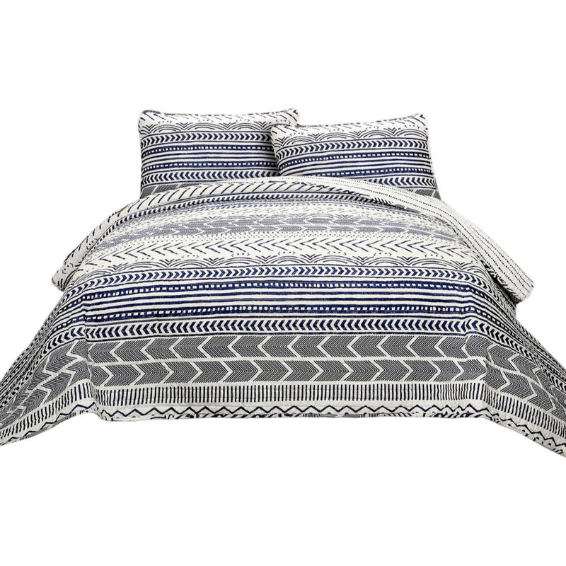 Scandinavian Cotton Comforter Set with Reversible Design &ndash; 3 Pieces