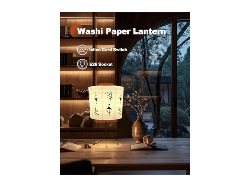 3 Color Paper Table Lantern For Bedroom Living Room Bulbs Included image number 1