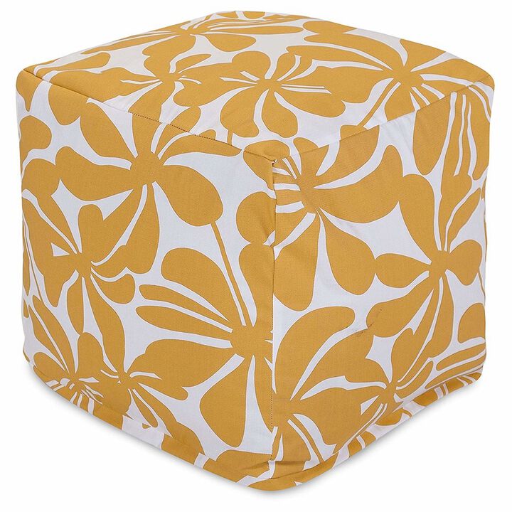 Majestic Home Goods Cube Pouf Plantation Yellow