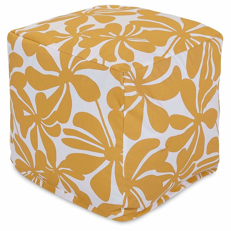 Majestic Home Goods Cube Pouf Plantation Yellow
