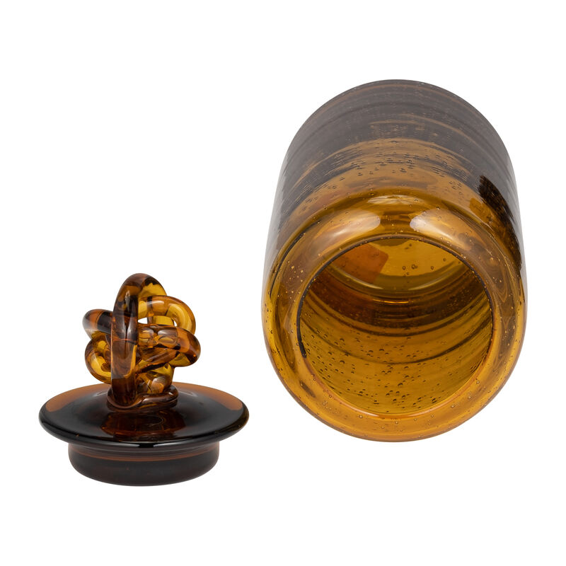 Glass 12" Jar W/ Knot Lid image number 3