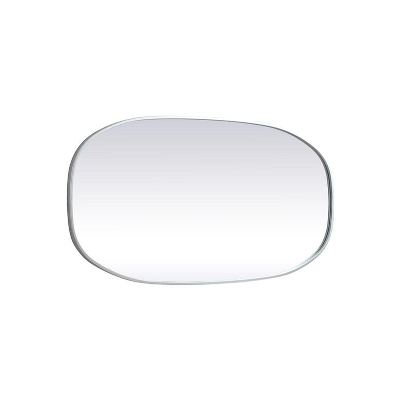 Elegant Decor Metal Frame Oval Mirror 24x48 Inch in Silver