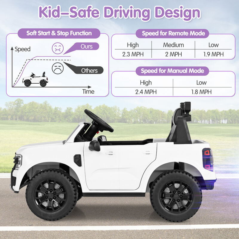 12V Ride On Electric Car for Kids with Music Remote Control and LED Lights image number 3