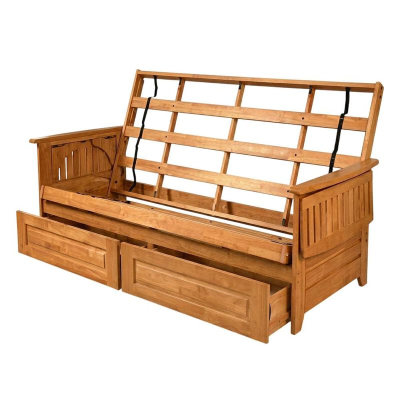 Futon Sofa Bed with Frame and Mattress image number 2