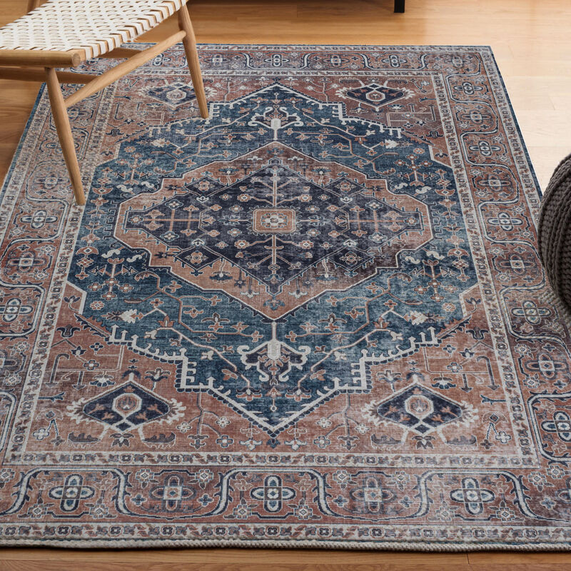 Alacati Ogee Medallion Machine-Washable Area Rug