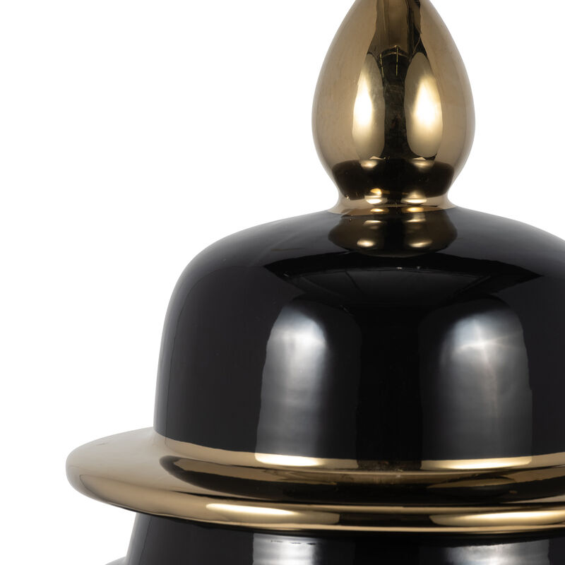 24" Temple Jar, Black/Gold image number 2