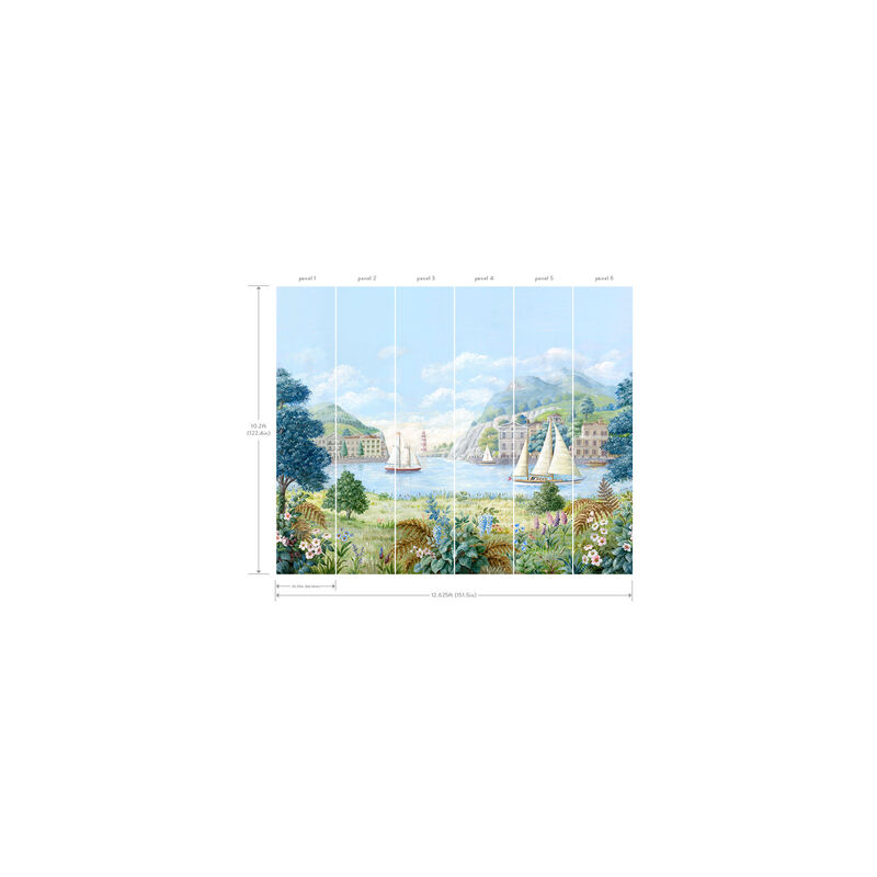 Safe Harbor Light Blue Wall Mural (Set of 2) image number 1