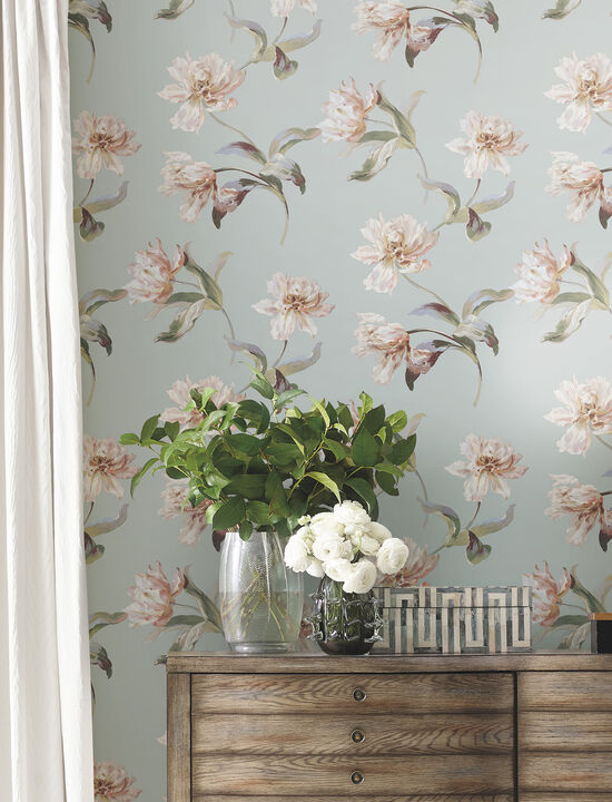 Large Parrot Tulip White Peel & Stick Wallpaper (Set of 2)