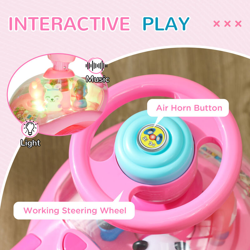 BreeBe Foot to Floor Toddler Push Car w/ Horn, Light, Music, Anti-Over-Backwards Device & Underseat Storage image number 4