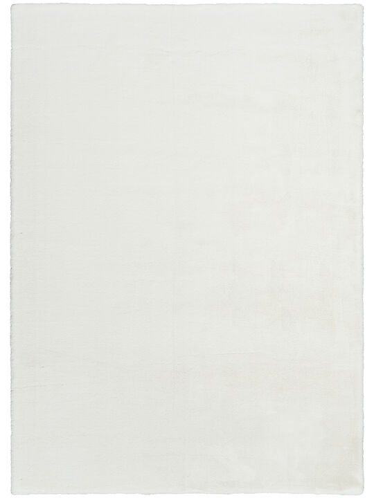 Soft Plush Rabbit Fur SFF01 White 7'6" x 9'6" Rug