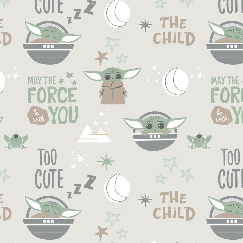 Lambs & Ivy Star Wars Cozy Friends Baby Yoda/Grogu Fitted Crib Sheet