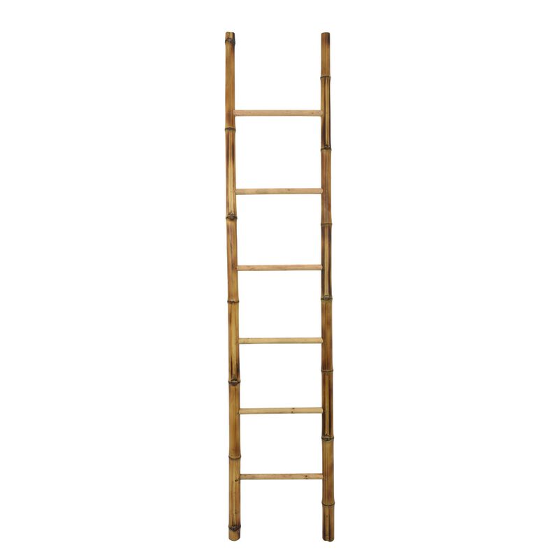Natural Bamboo Ladder, Decorative and Utility Leaning Rack, 86 Inch Brown image number 0