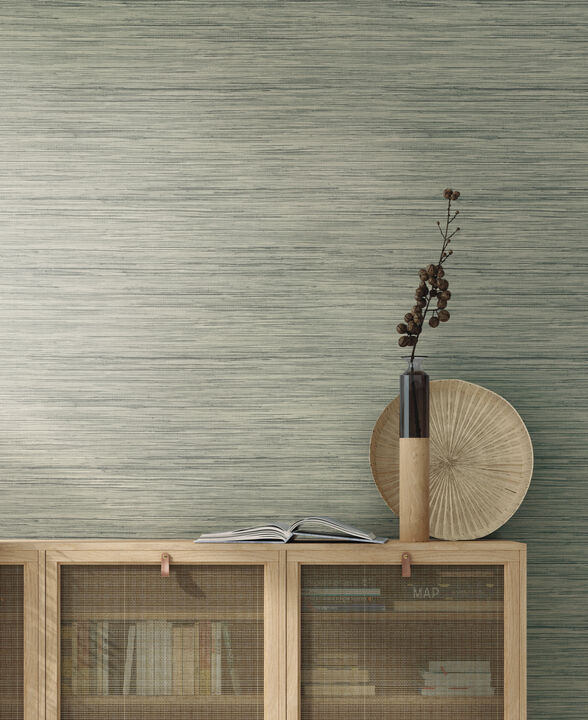 Bahia Grass Grey Peel & Stick Wallpaper (Set of 2)