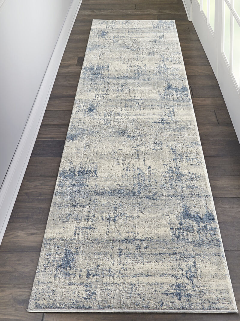 Rustic Textures RUS10 Ivory/Blue 2'2" x 7'6" Rug image number 6