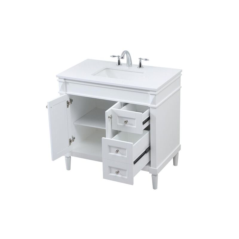 Elegant Kitchen and Bath 36 inch Single bathroom vanity in white