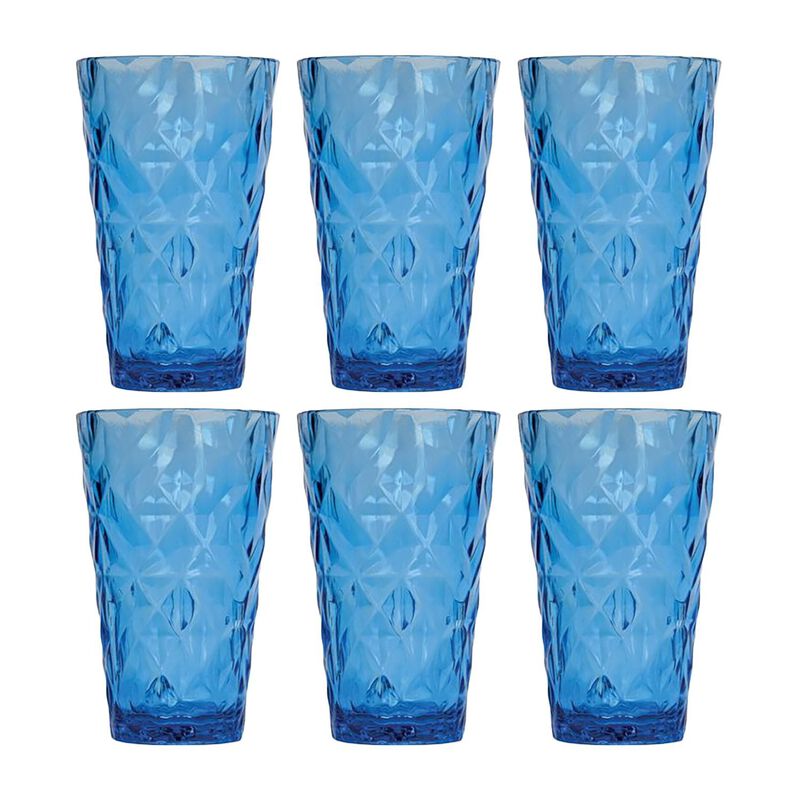 Polycarbonate Drinkware dia.3.5" h:5.5" 14 oz. Round Blue Polycarbonate High-Ball (Set of 6)