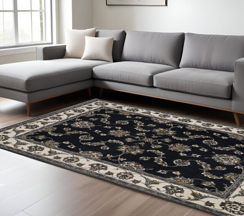 HomeRoots Oriental Runner Rug With Fringe