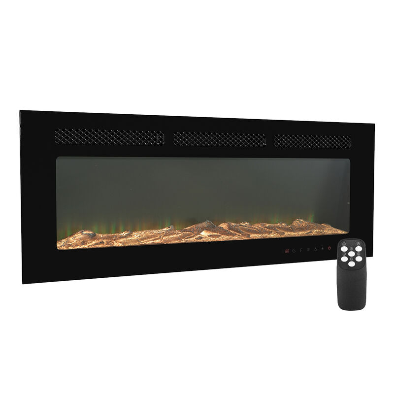 MONDAWE 42" Recessed Wall-Mounted Electric Fireplace 5000 BTU Heater with Remote Control