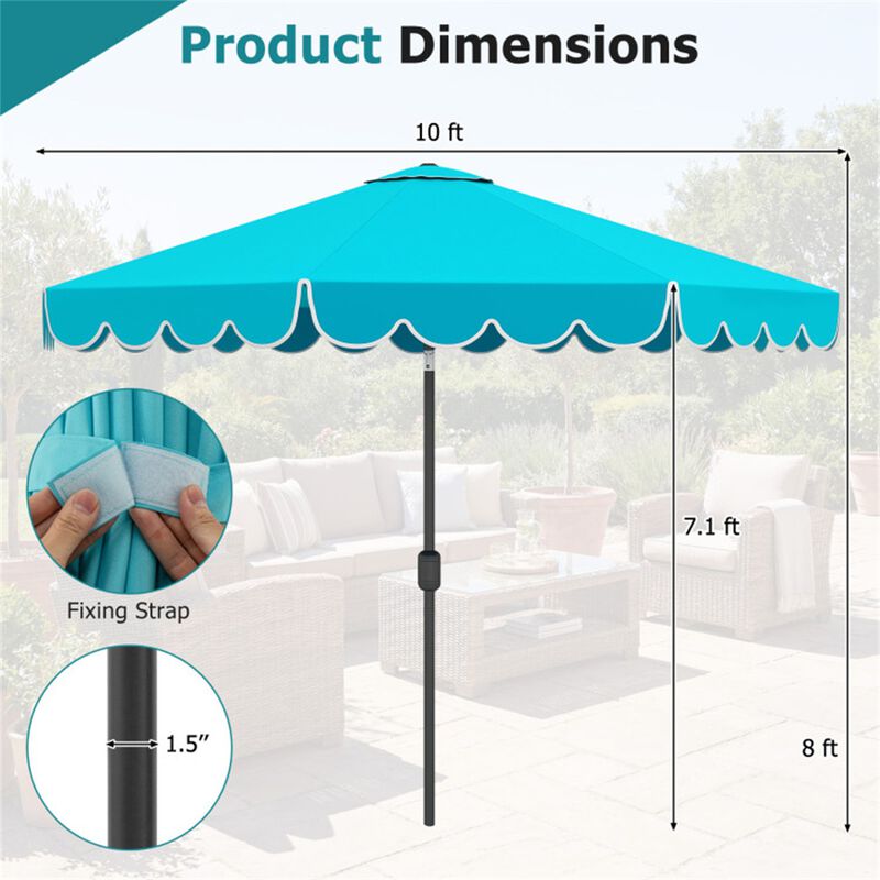 10 FT Patio Umbrella with Push Button Tilt and Crank image number 3