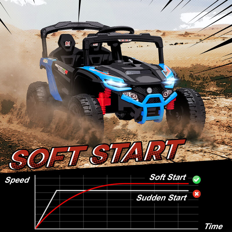 BreeBe 12V Kids Ride On Truck, Battery Powered Electric UTV Vehicle with Rear Suspension, Remote Control image number 5