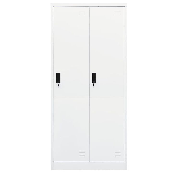 Wardrobe White Steel Large Wardrobe Rectangular Modern