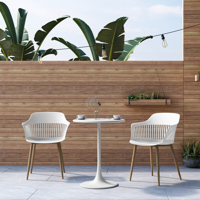 KURV&reg; OUTDOOR & INDOOR ROUND 24" STEEL BISTRO TABLE