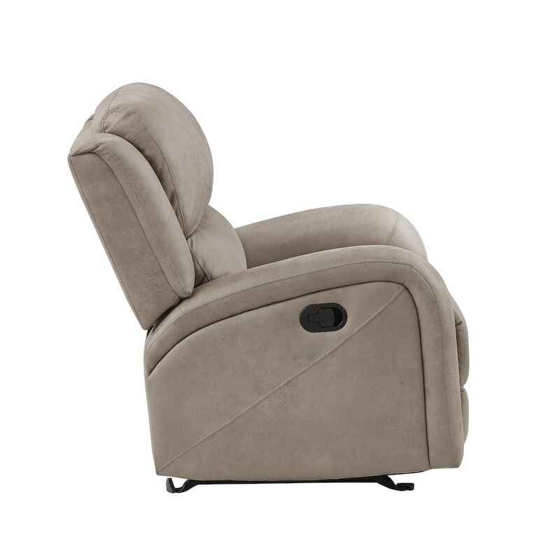Lexicon Pagosa Microfiber Rocker Reclining Chair In Brown